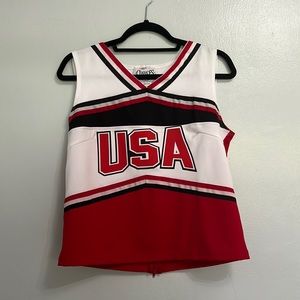Red, Black, and White Cheerleader Costume
